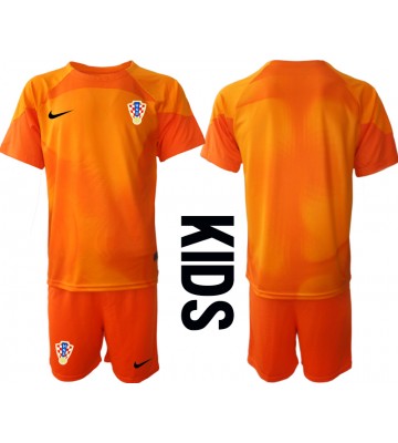 Kroatien Målvakt babykläder Bortatröja barn VM 2022 Korta ärmar (+ Korta byxor)